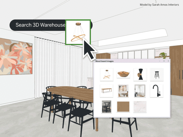 Drag an object from a model or a photograph into 3D Warehouse and it will find a similar part. Thanks, AI. Image: Trimble.