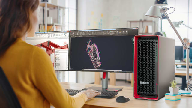 Lenovo’s AMD-based ThinkStation P8 desktop workstation. (Image: Lenovo.)