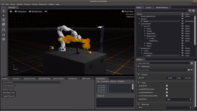 NVIDIA Isaac Sim on Omniverse can be used for virtual robotic training. (Image courtesy of NVIDIA.)