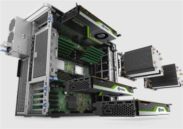 A Dell Precision engineering workstation equipped with three Nvidia graphics cards. (Image: Dell.)