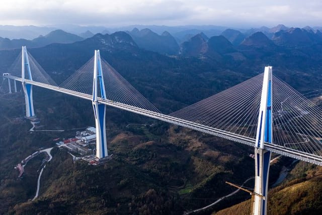 The Pingtang Grand Bridge is the highest concrete bridge in the world.