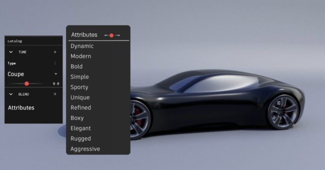 Autodesk acquired BlankAI, the automotive design version of OpenAI, to generate vehicle shapes. Image: Autodesk.