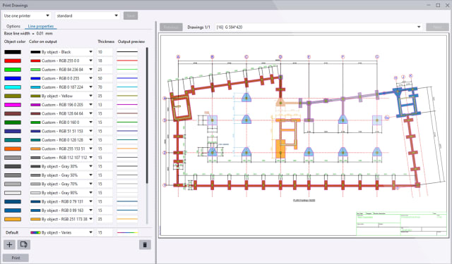 With Tekla Structures 2024, you can choose colors from the full spectrum for objects in your drawings. Image: Trimble.