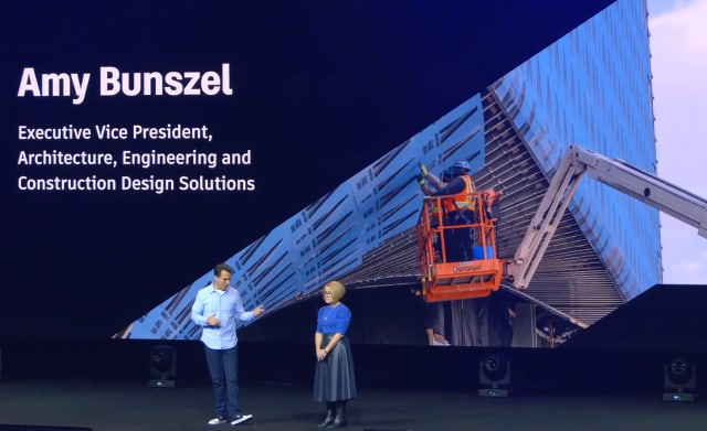 To tell you more about AEC and Construction Design Solutions is EVP Amy Bunszel, Autodesk.