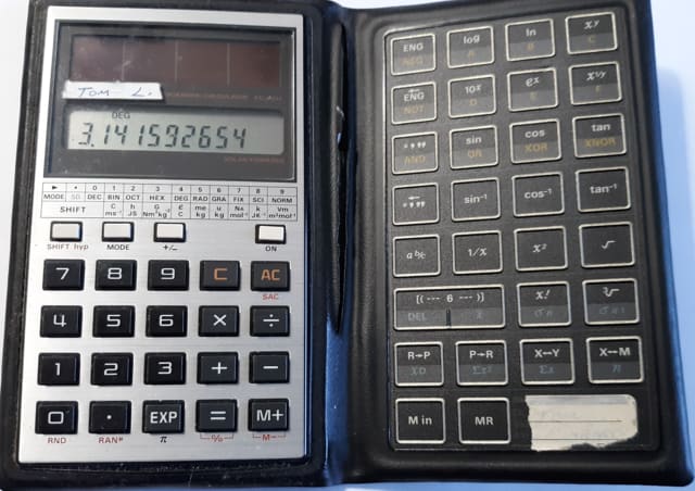 Energy harvesting calculator, circa 1985.