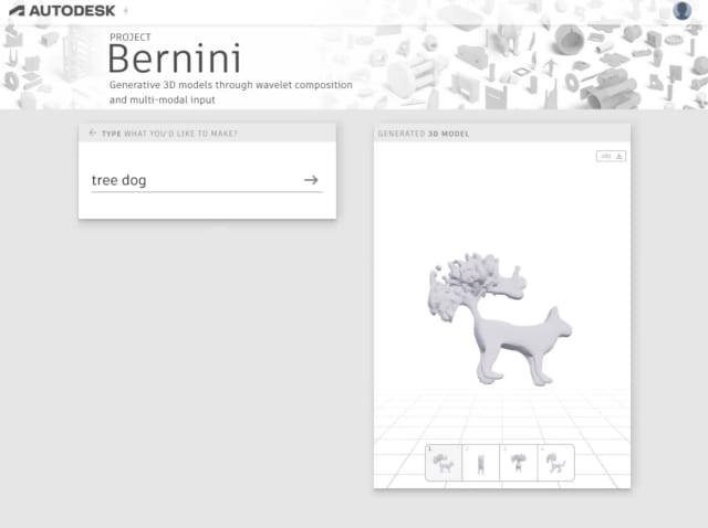 Half tree, half dog, all 3D. (Image: Autodesk.)