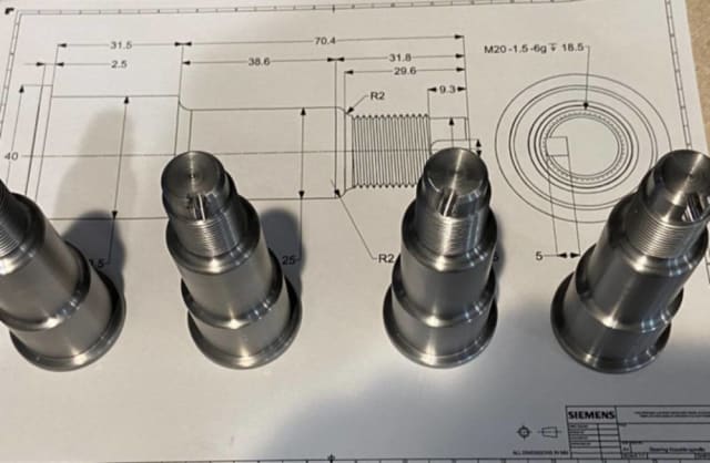 The wheel knuckle spindles were a perfect fit for traditional turning operations (Image Source: Siemens)