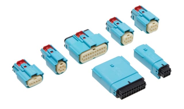 MX-150 mid-voltage connectors. (Image: Molex.)