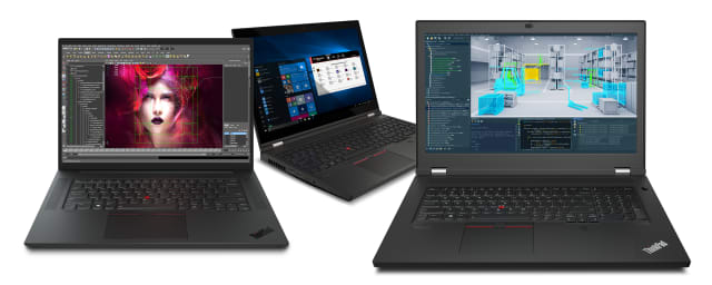 The new Lenovo ThinkPad P1 Gen 4, P15 Gen 2, and P17 Gen 2. (Source: Lenovo.)