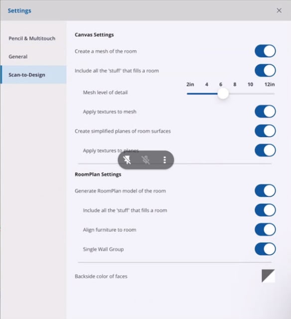 Here are the settings for SketchUp's new scanning feature.