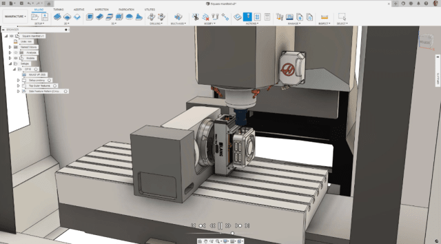 Toolpath simulation in Fusion 360. (Image courtesy of Autodesk.)