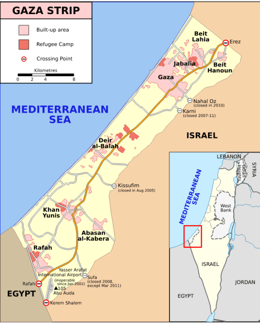 The Gaza Strip. Image: United Nations Office for the Coordination of Humanitarian Affairs.