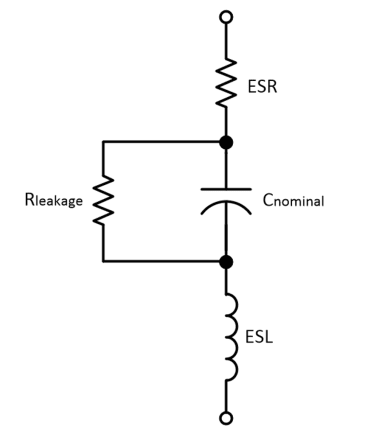 Capacitor model (equivalent circuit).