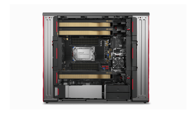 A look inside the Lenovo ThinkStation P8 desktop workstation. (Image: Lenovo.)